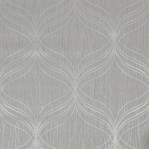 Optical Geo Silver Removable Wallpaper Sample