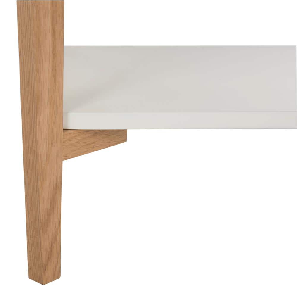 Caraway 47" White and Oak Rectangular Coffee Table