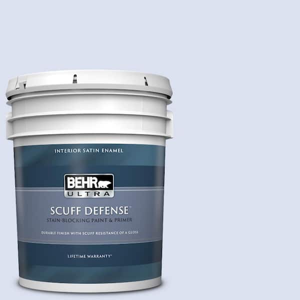 BEHR ULTRA 5 gal. #P540-1 Vaguely Violet Extra Durable Satin Enamel Interior Paint & Primer