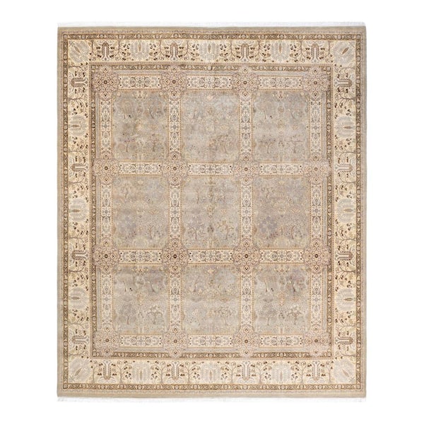 Solo Rugs Mogul One-of-a-Kind Traditional Ivory 9 ft. 2 in. x 10 ft. 6 in. Floral Area Rug