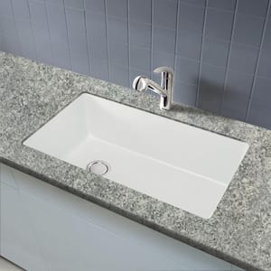 Radius Undermount Granite 32 in. Single Bowl Kitchen Sink in White