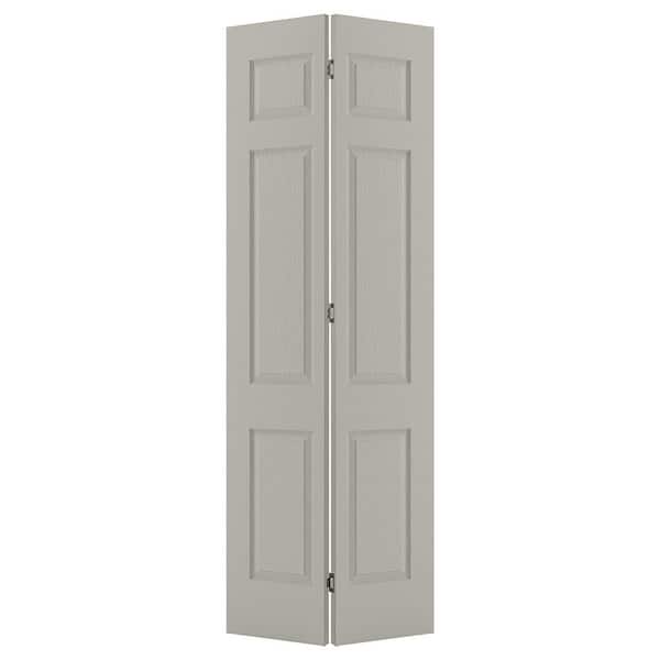 30 in. x 80 in. Colonist Vanilla Painted Textured Molded Composite Hollow Core Closet Bi-fold Door