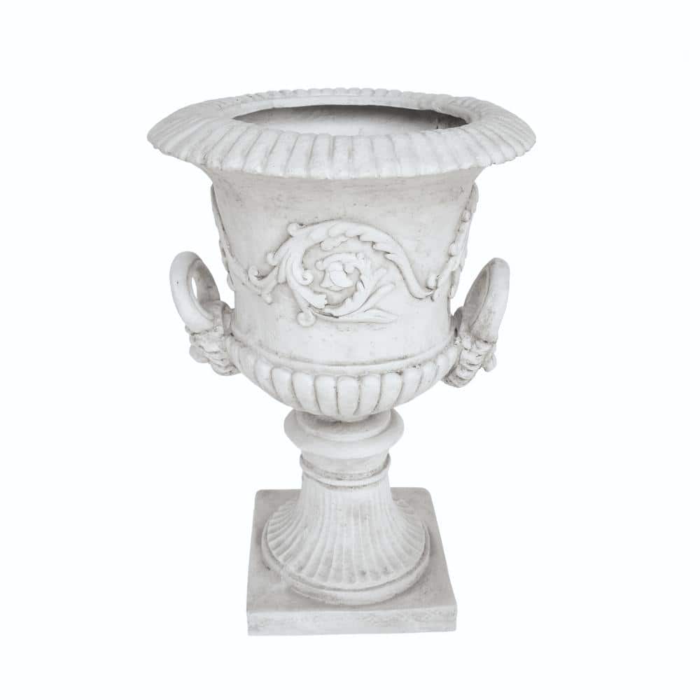 Elegant Style 18.75 in. W x 28.25 in. H Antique White Ceramic Garden Urn Pl