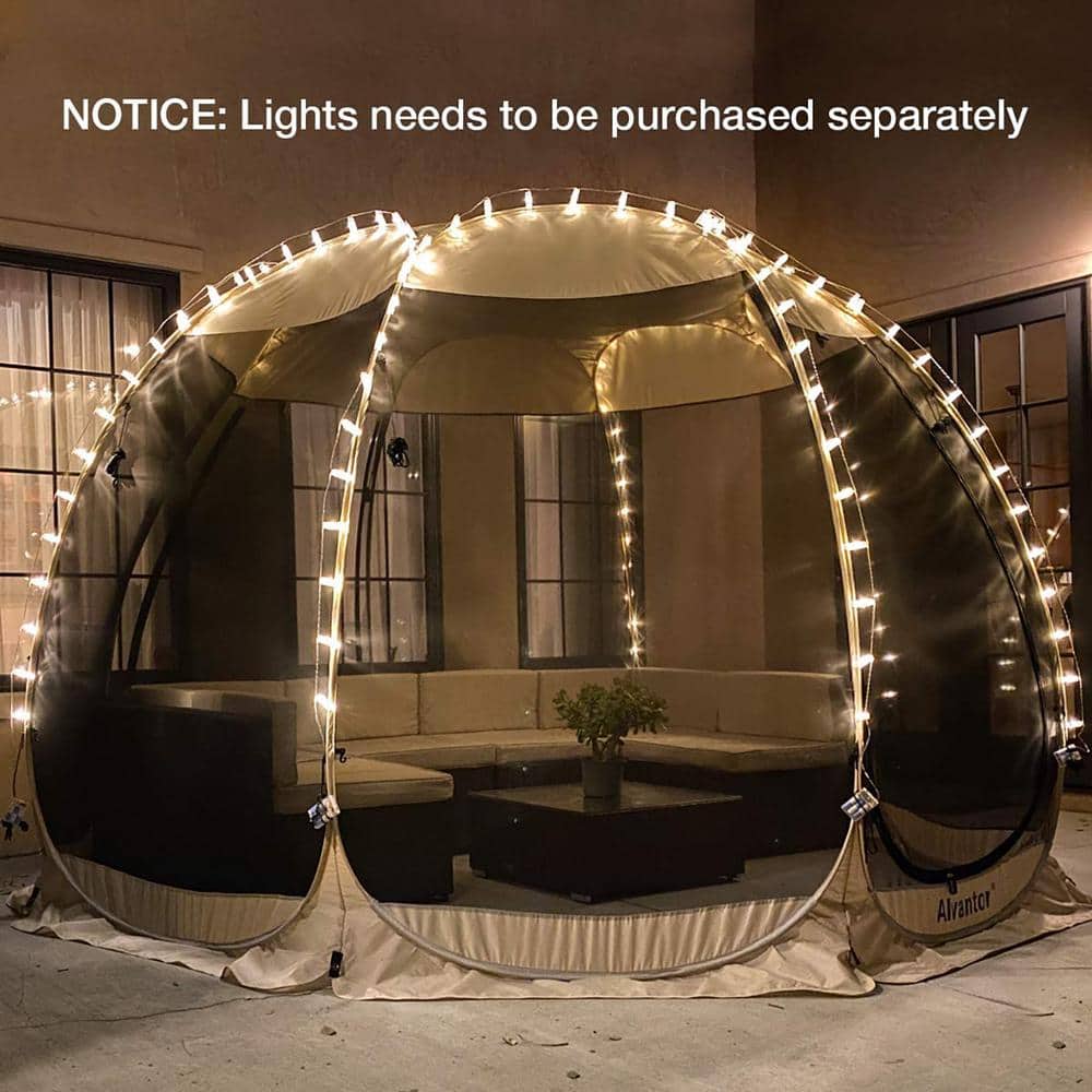 Alvantor Pop Up Screen House Event Camping Tent 10'x10' Beige Instant Outdoor Canopy 1 Room