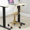 HOMEFUN Modern Armless Fabric Clear Golden Legs Acrylic Swivel Height  Adjustable Home Office Desk Chair With Cushion HFHDOF-031DGD - The Home  Depot