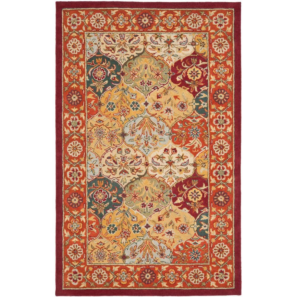 Heritage Multi/Red Hand-Tufted Wool 5' x 8' Rectangular Area Rug