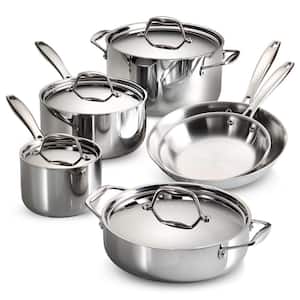 Gourmet Tri-Ply Clad 10-Piece Stainless Steel Cookware Set