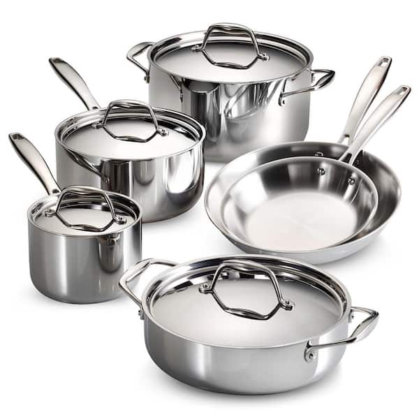 Tramontina Gourmet Tri-Ply Clad 10-Piece Stainless Steel Cookware Set  80116/248DS - The Home Depot