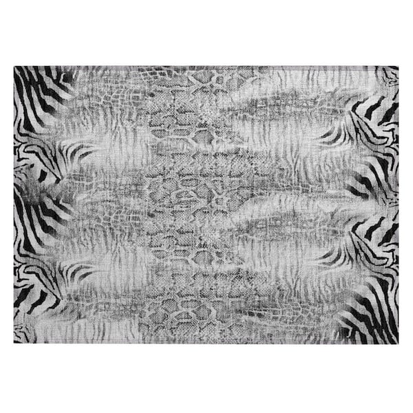 Addison Rugs Chantille Machine Washable Indoor/Outdoor Abstract ACN2276 Gray 1 ft. 8 in. x 2 ft. 6 in. Accent Rug
