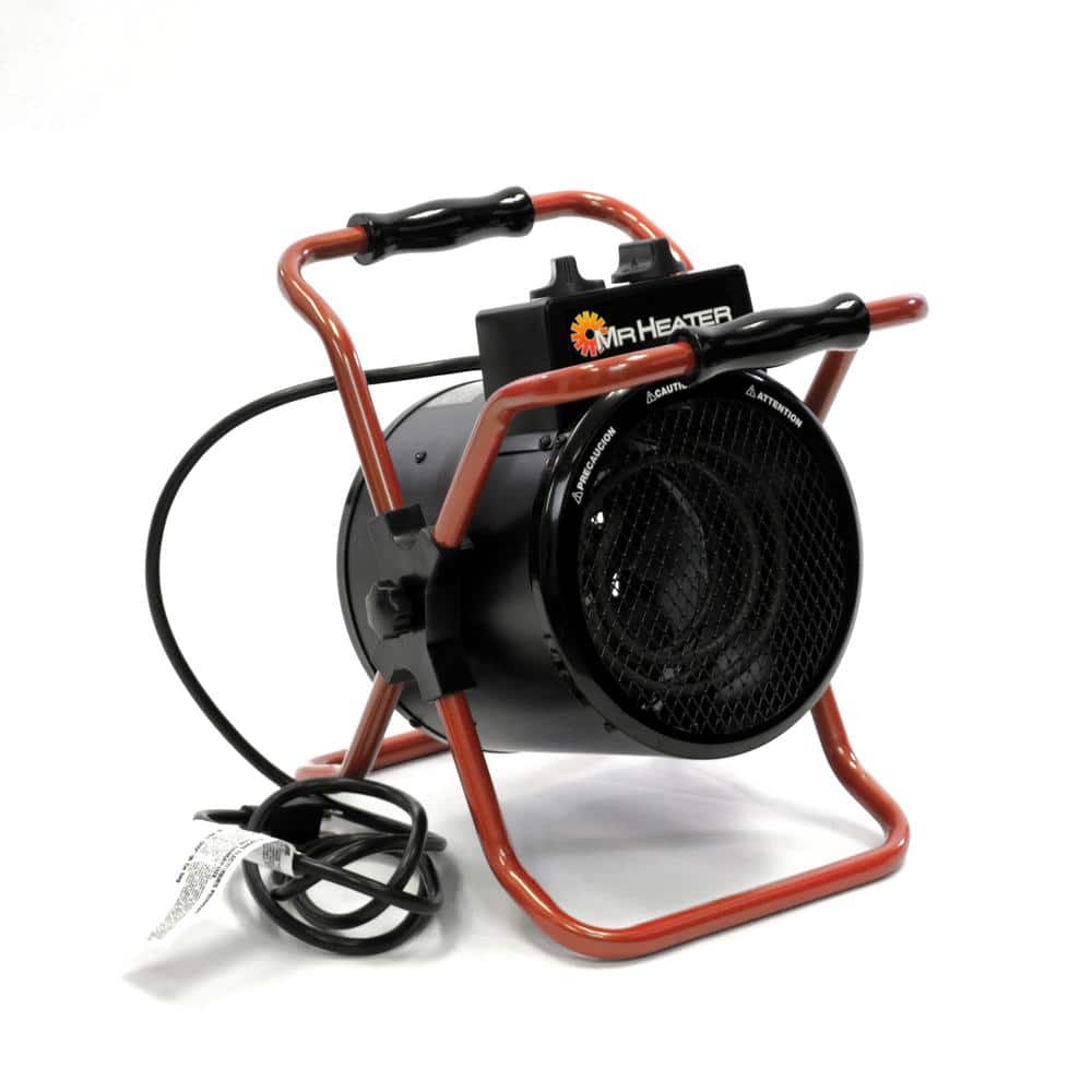 Portable Black Electric Forced Air Space Heater with Thermostat