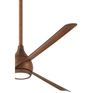 Twist 52 in. Integrated LED Indoor Distressed Koa Smart Ceiling Fan with Remote Control