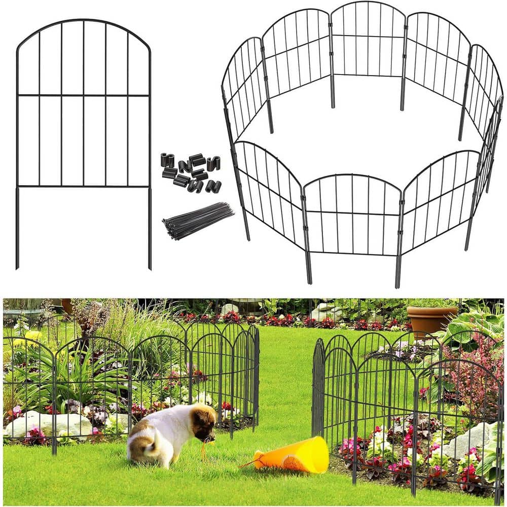 Total 10 ft. L x 24 in. H Garden Fencing Animal Barrier 10-Piece Rustproof 
