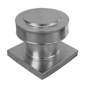 6 in. Dia. 28 sq. in. NFA, Aluminum Round Back Static Roof Vent with Curb Mount Flange, 4 in. Tall Collar