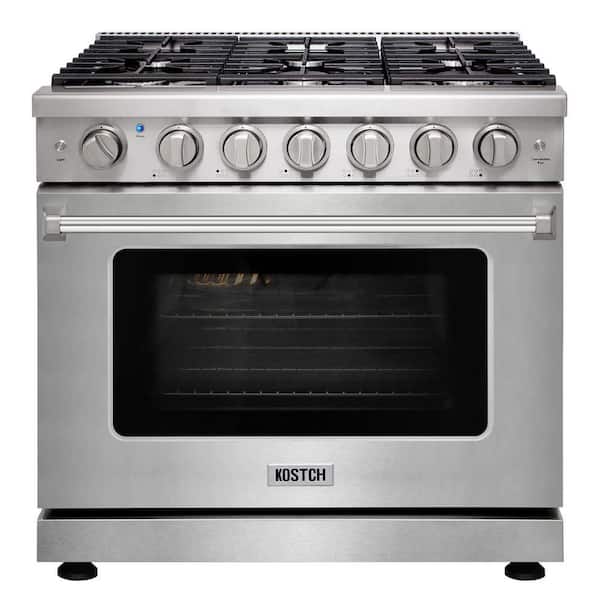 36 in. 6 Burners Freestanding Natural Gas Range in Stainless Steel with 6.0 cu. ft. Convection Oven