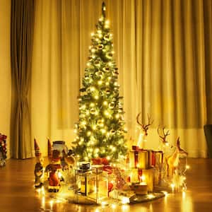 6.5 ft. Pre-Lit Pencil Artificial Christmas Tree Traditional Indoor Decoration