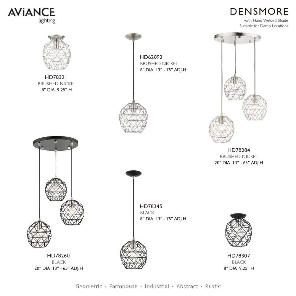 Mini Globe Black Brass LED Pendant with Geometric Cut-Outs