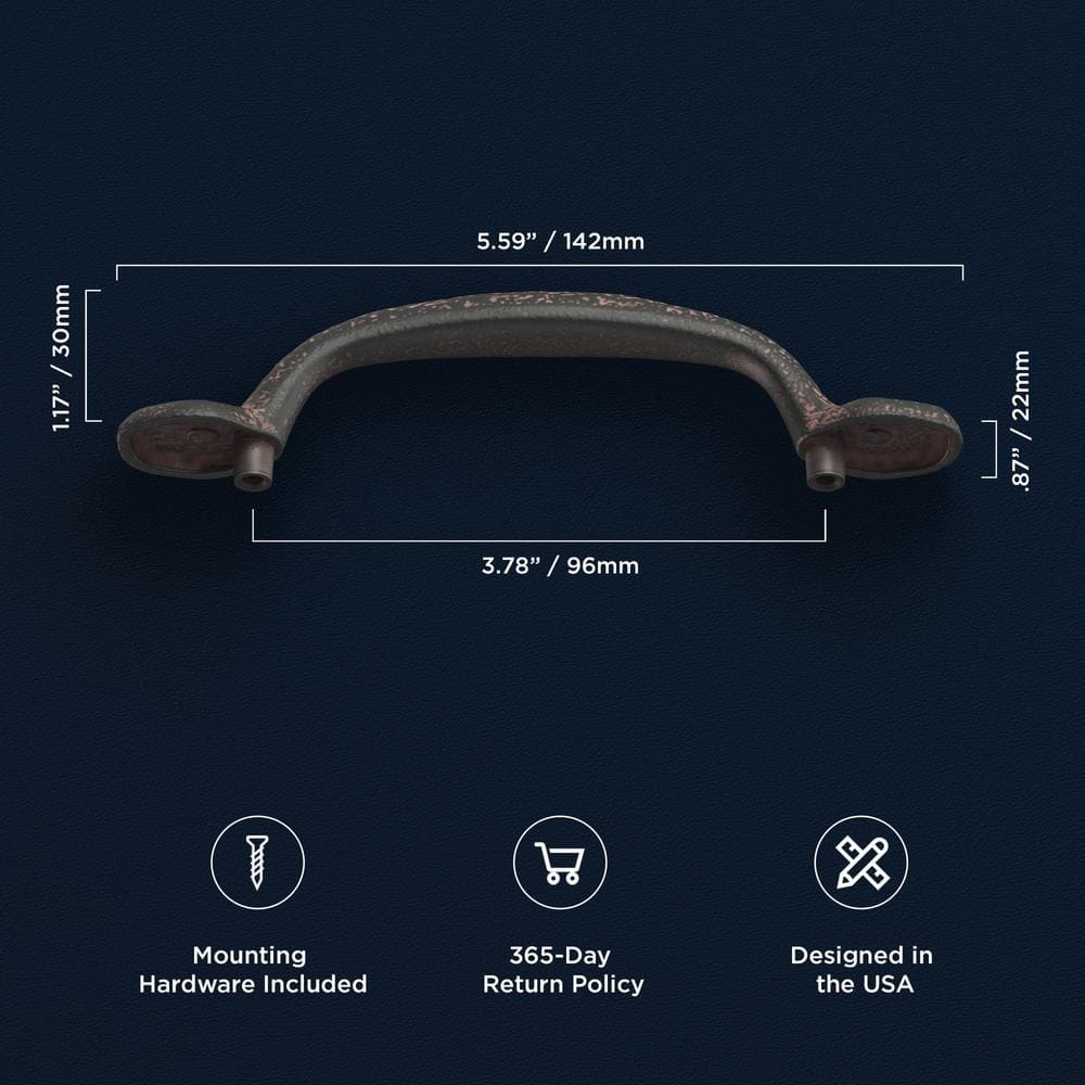Rustic Iron Matte Black Kitchen Cabinet Handles