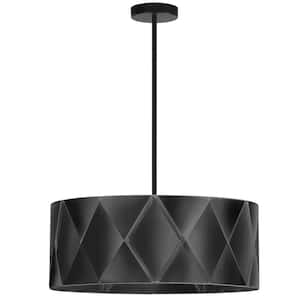 Cardano 4-Light Matte Black Shaded Dome Chandelier for Living Room