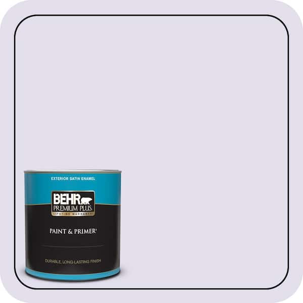 BEHR PREMIUM PLUS 1 qt. #M560-1 Sweet Bianca Satin Enamel Exterior Paint & Primer