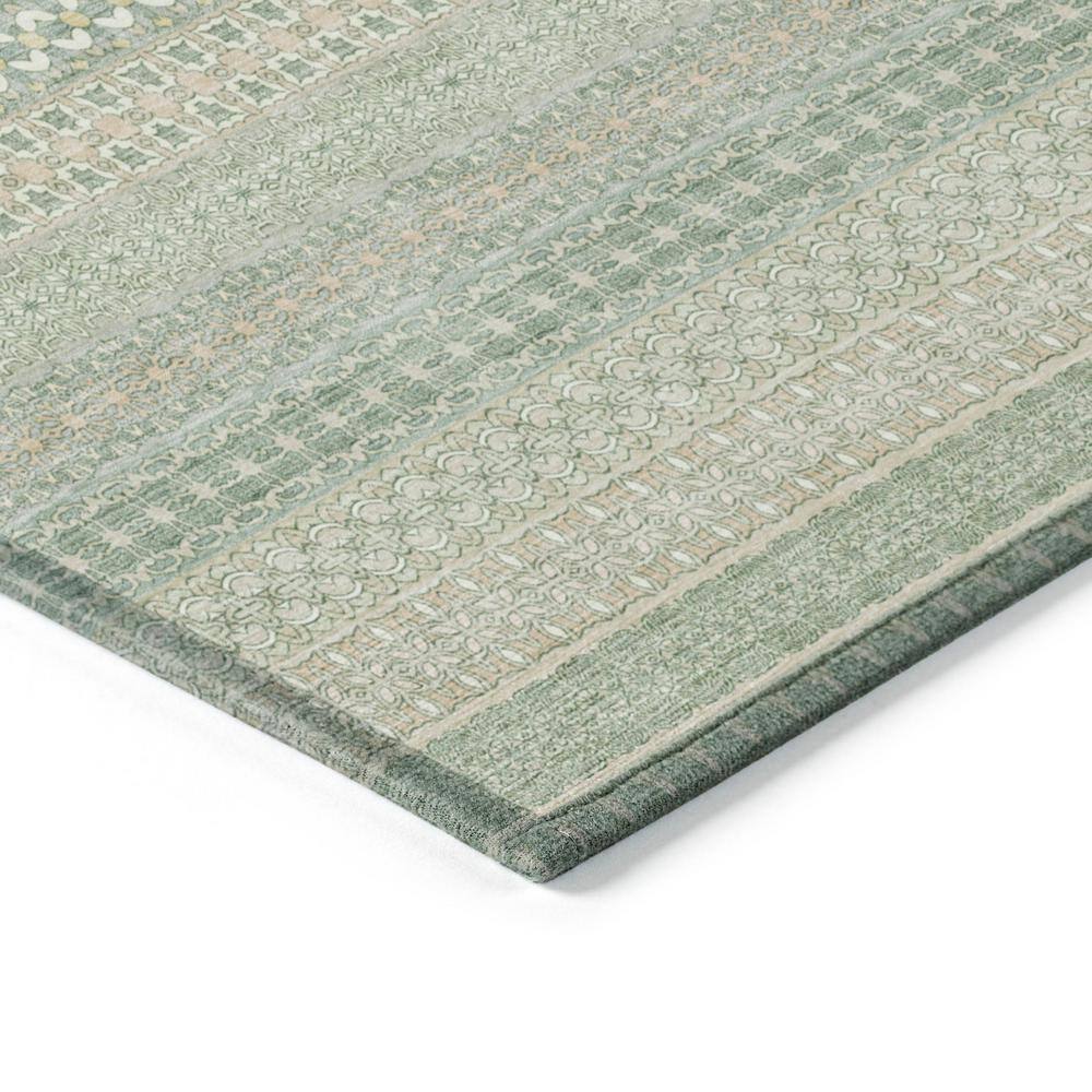 Aloe Green Synthetic Flat Woven Rectangular Rug