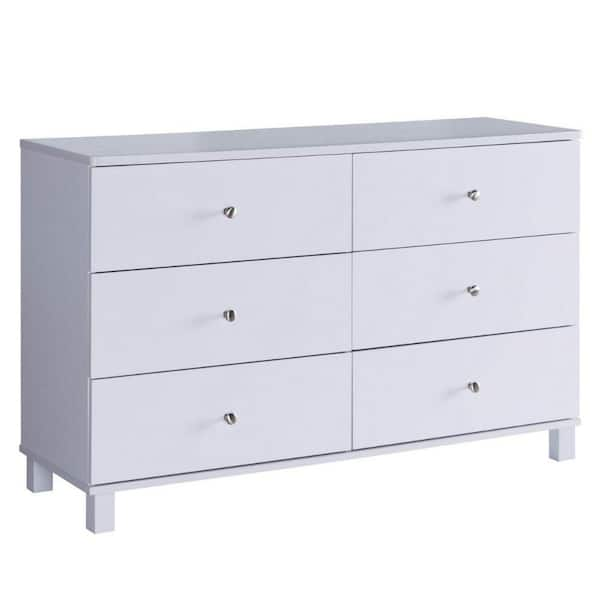 Benjara 15.75 In. White 6-Drawer Wooden Dresser Without Mirror BM233521 ...