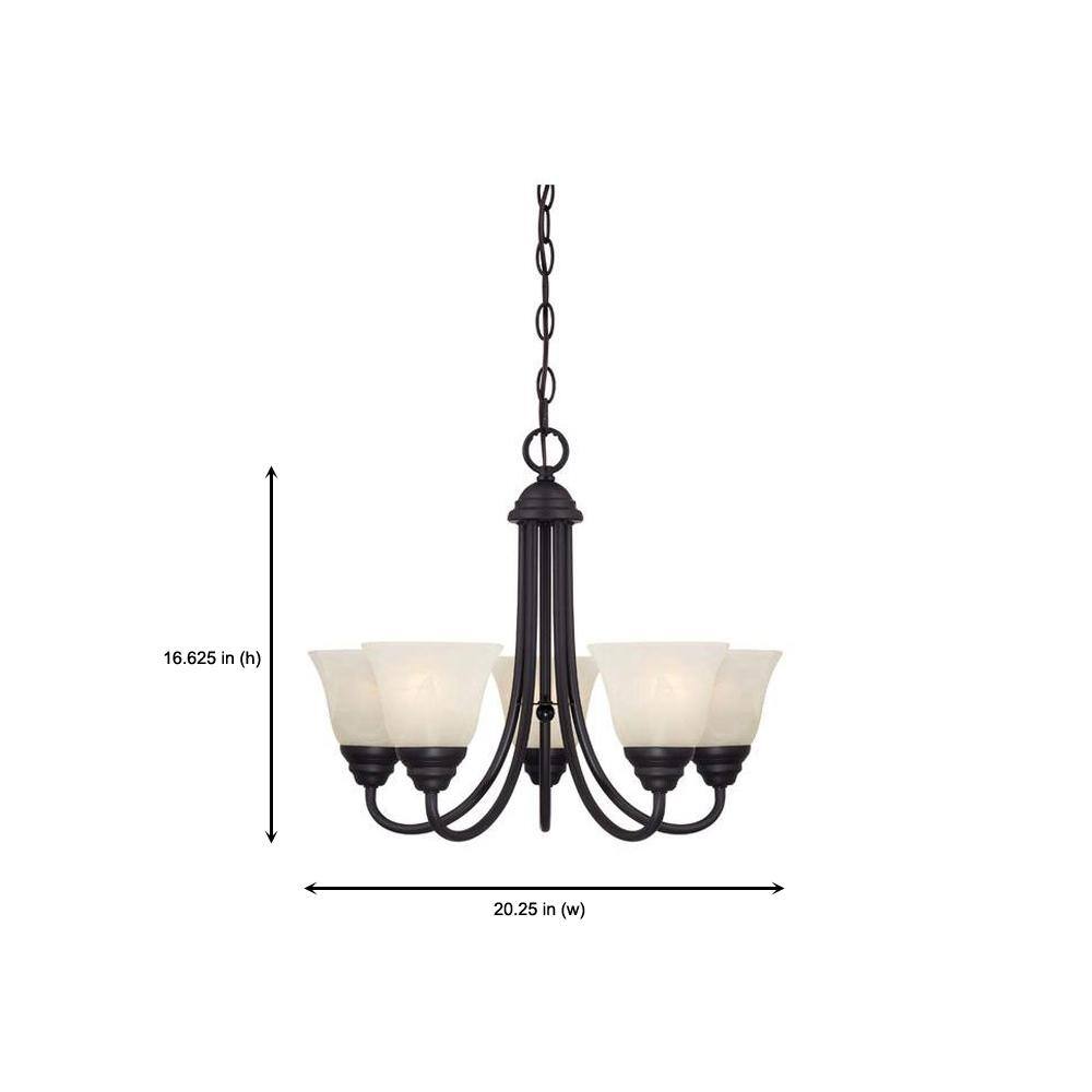 Kendall Mini Chandelier in Timeless Oil Rubbed Bronze with Alabaster Glass Shades
