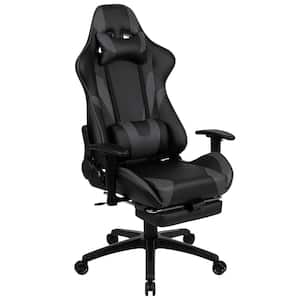 X30 Faux Leather Swivel Ergonomic Gaming Chair in Gray with Adjustable Arms