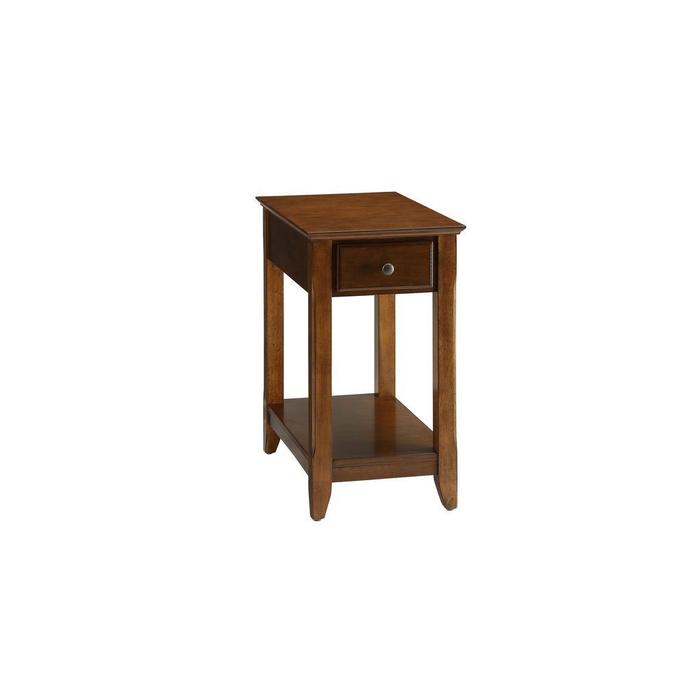 Donason 13 in. Walnut Short Rectangular Wood End Table ZY-P538957 - The ...