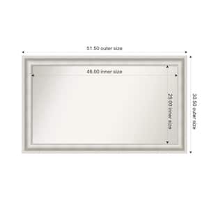 Parlor White 51.5 in. x 30.5 in. Custom Non-Beveled Recycled Polystyrene Framed Bathroom Vanity Wall Mirror