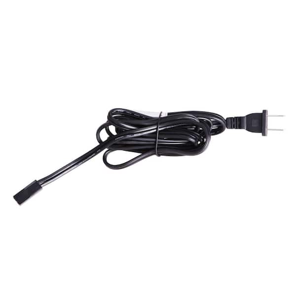 72 in. Black Power Cord and Plug for Under Cabinet Puck Lights, Designed for Easy Power Connection, 1-Pack