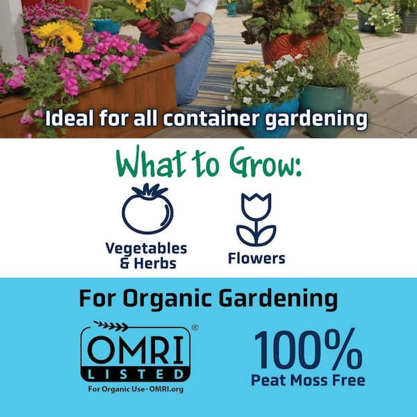 Organic Indoor and Outdoor Potting Soil Mix 32 qt., Peat Free, OMRI Listed