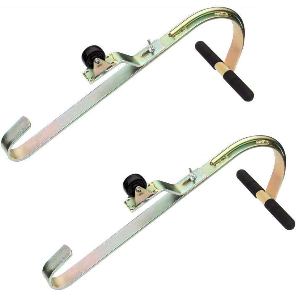 Tie Down Heavy Duty Zinc Plated Steel Ladder Roof Hook with Wheel Rubber  Grip T-Bar 2-Pack 65105 - The Home Depot