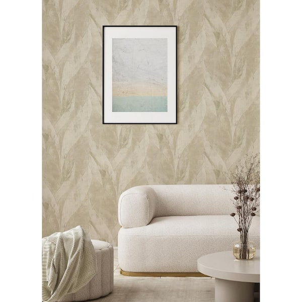 Blake Light Grey Leaf Paper Textured Non-Pasted Wallpaper Roll