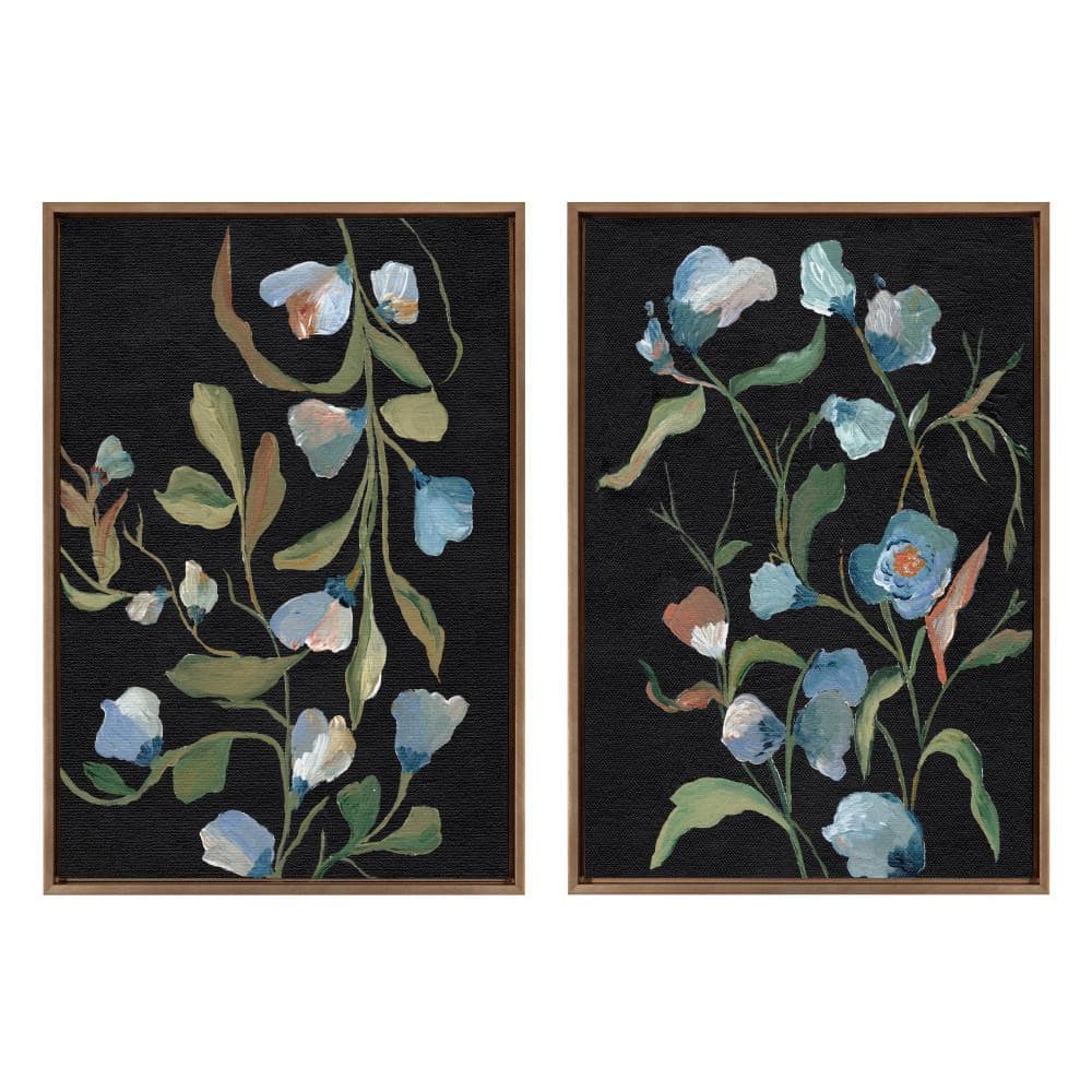 Sylvie Foliage I and III Gold Framed Canvas Art Set