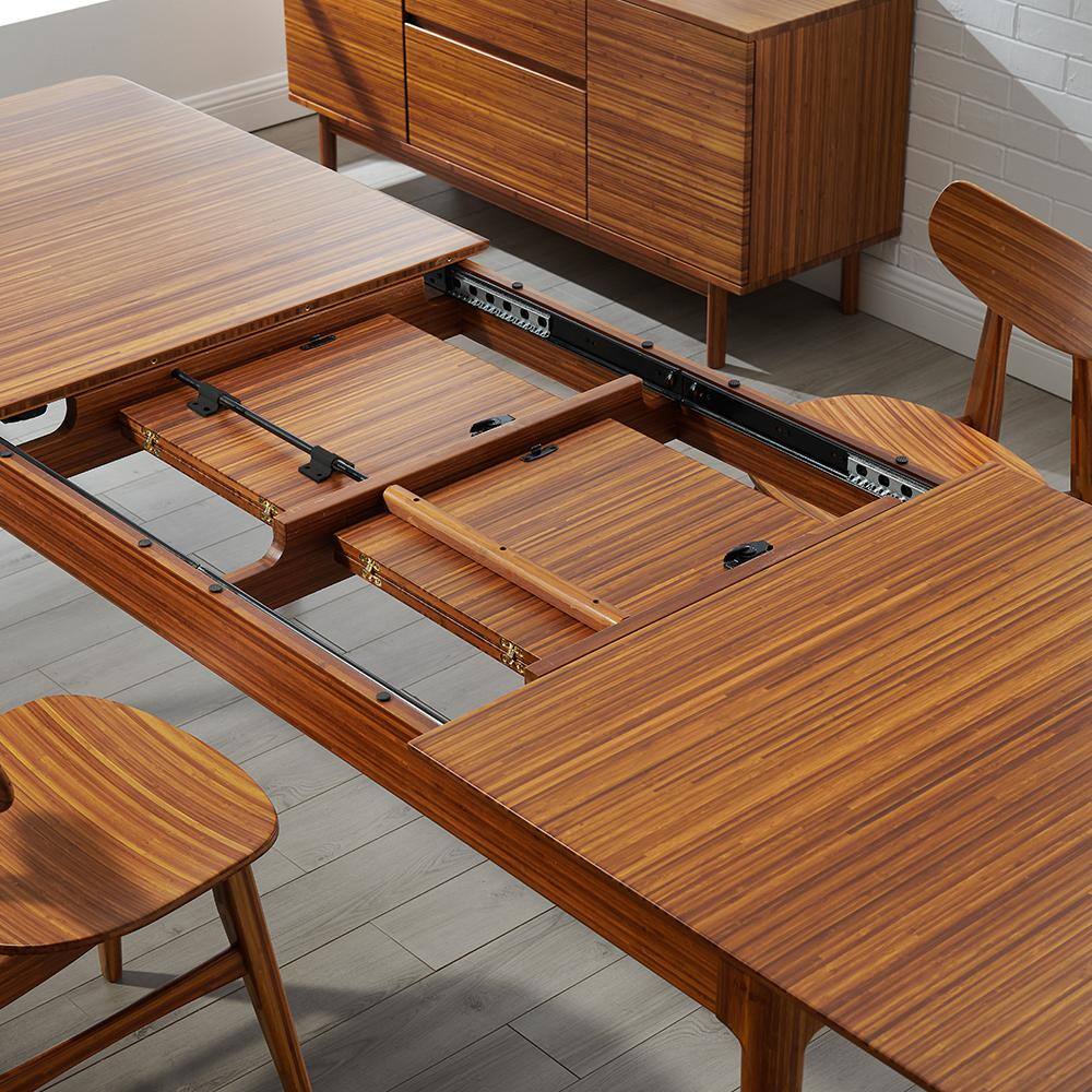 Erikka Solid Bamboo Extendable Dining Table in Amber