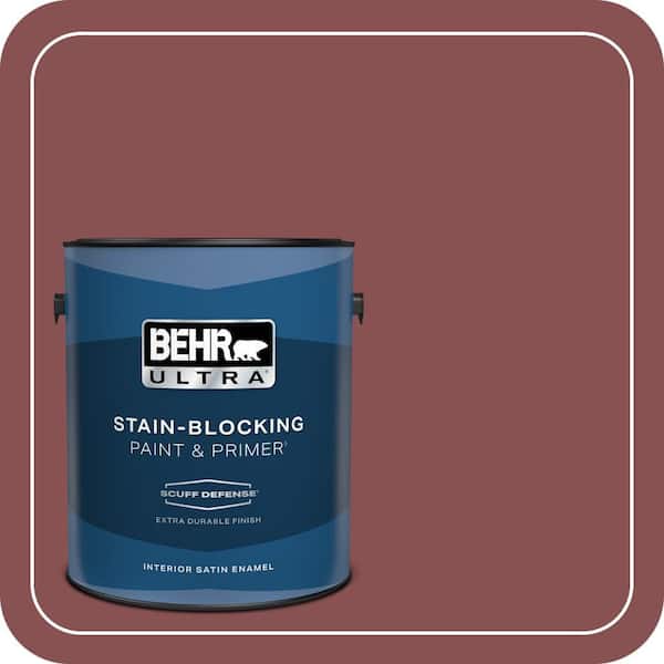 BEHR ULTRA 1 gal. #ECC-59-3 New Roof Extra Durable Satin Enamel Interior Paint & Primer