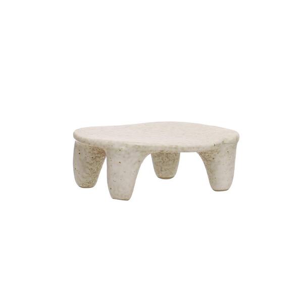 Storied Home 4.5 in. W x 1.5 in. H x 3.5 in. D Beige Stoneware Serving Tray
