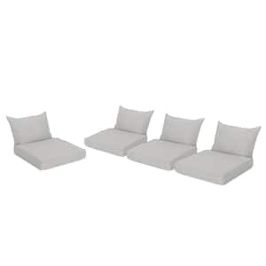 Smythe 27 in. x 21.5 in. 8-Piece Outdoor Club Chair Cushion Set in Silver