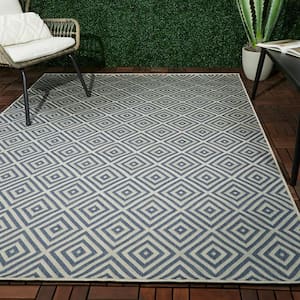 Amador Blue 8 ft. x 10 ft. Indoor/Outdoor Area Rug