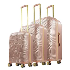 Disney Playful Minnie Mouse Molded Hardside 3 pc luggage set, Rose Gold