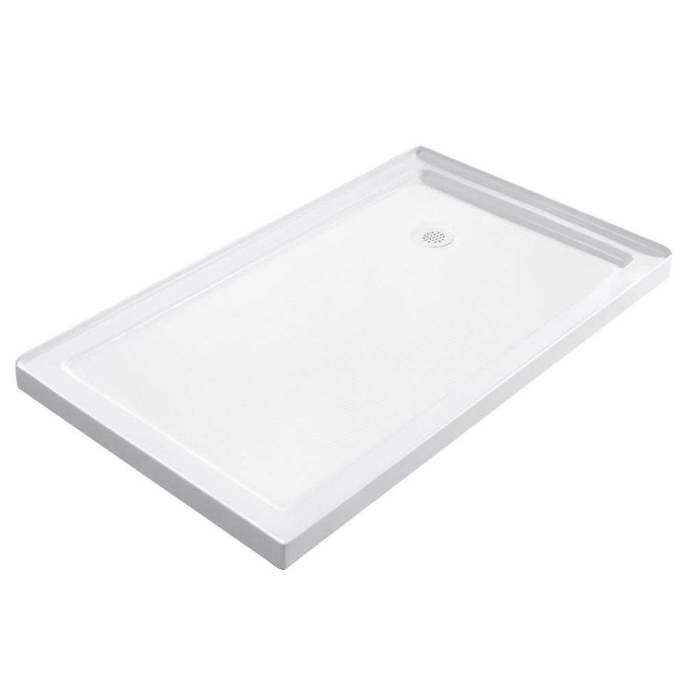 Moselle 60" x 77.5" Frameless Frosted Glass Sliding Shower Enclosure with Chrome Base
