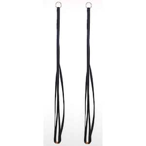 36 in. Black Fabric Plant Hangers (2-Pack)