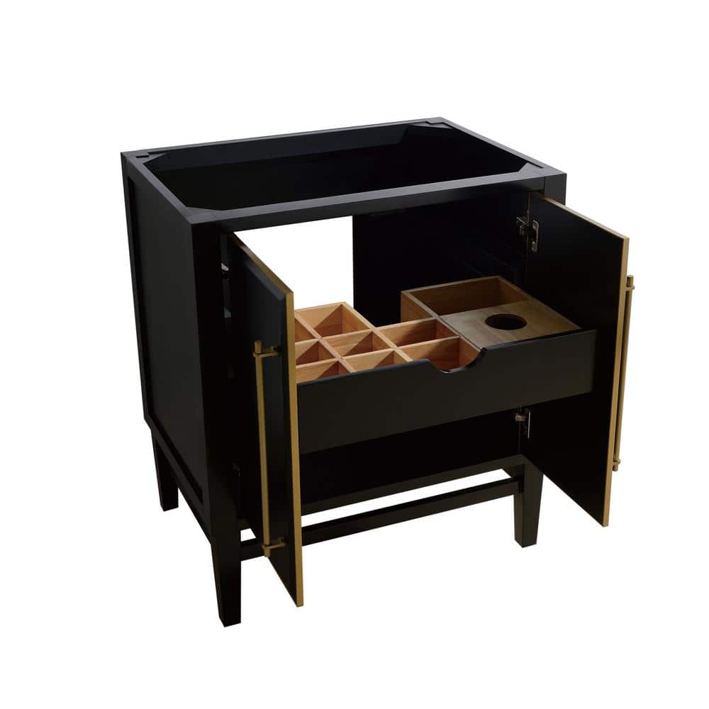 Mason Modern Elegance 30" Black Solid Wood Vanity Cabinet