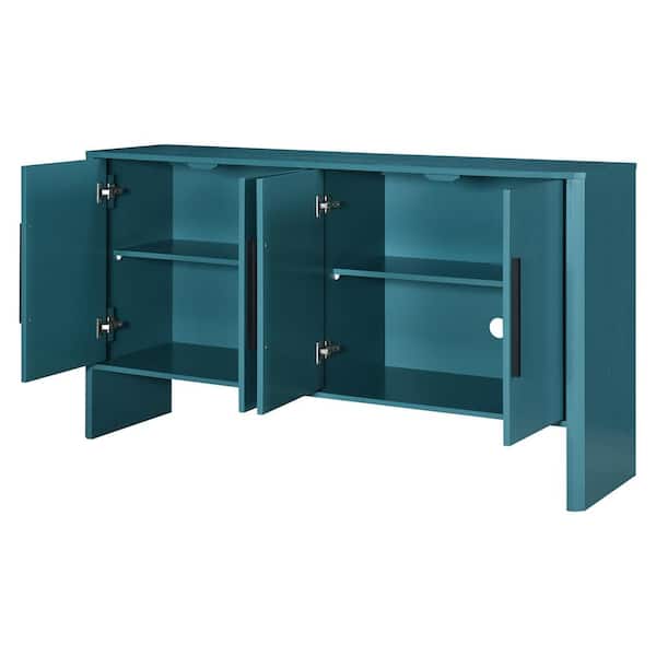 59 in. W x 15.7 in. D x 33.2 in. H Bathroom Antique Blue Linen Cabinet
