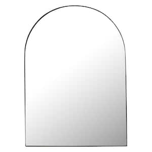 30 in. W x 42 in. H Modern Arch Mirror with Black Metal Frame Finish