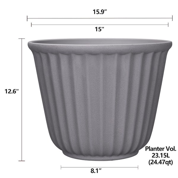 Lark & Vine Kensington Grey Resin Recycled Materials Planter with