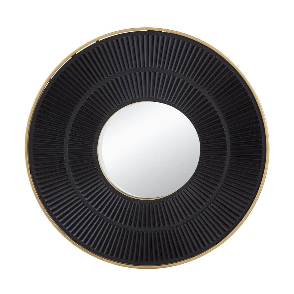 Anky 31.5 in. W x 31.5 in. H MDF Framed Golden Black Wall Mounted Decorative Mirror price history on PriceWatchPro