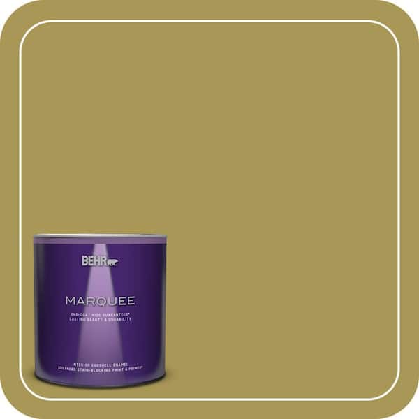 BEHR MARQUEE 1 qt. #390D-6 Spring Moss Eggshell Enamel Interior Paint & Primer