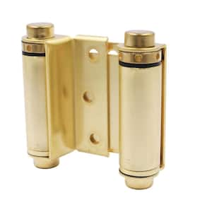 3 in. Square Radius Satin Brass Double Action Hinge