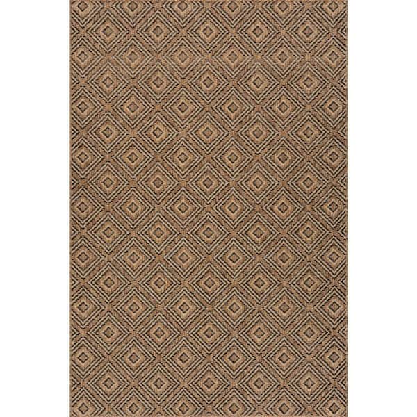 Sorisse Diamond Natural 8 ft. x 10 ft. Outdoor Area Rug